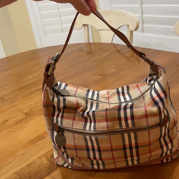 Authentic Burberry canvas plaid hobo - Picture 10 of 12